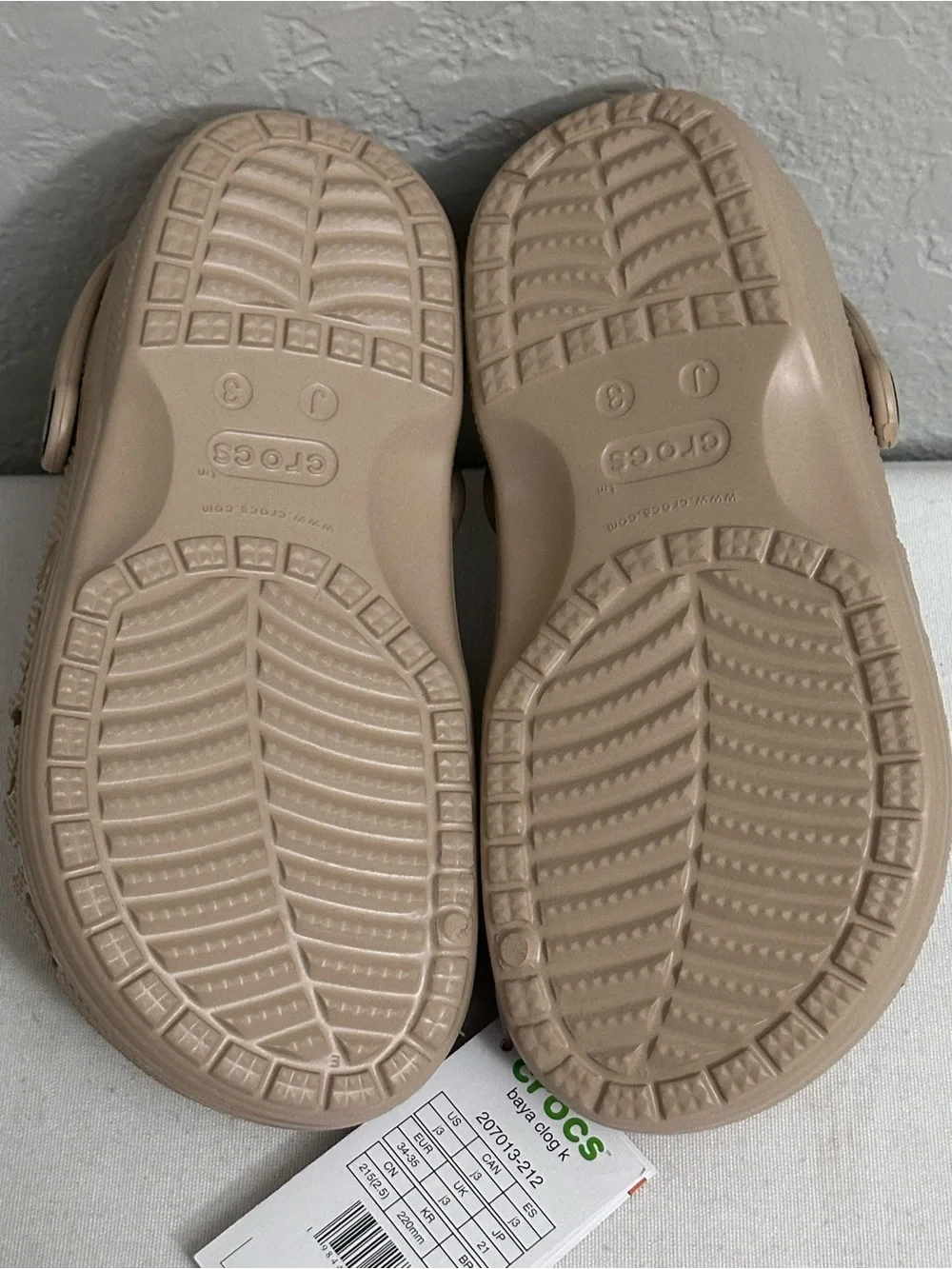 Crocs Baya Big Kids Size J3 Khaki